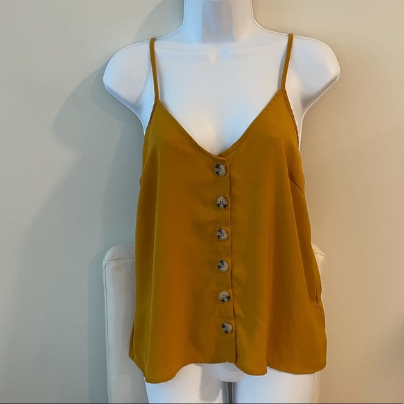 Yellow button Tank Top, Size medium - Picture 3 of 4